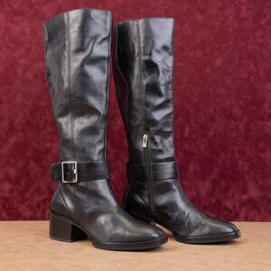 Via Spiga Women Garnett Buckle Retro Zip Fashion Knee Boots 9.5US EUR39.5